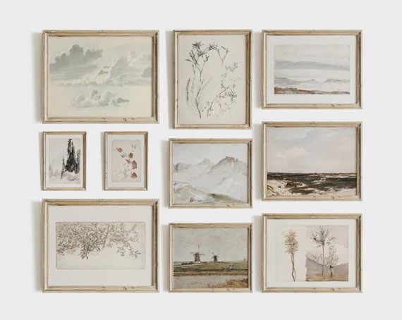 Vintage Gallery Wall Set | Beige Neutral Prints | PRINTABLE French Country Home Decor #S18 | Etsy (US)