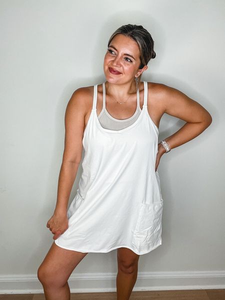 Free people hot shot mini dress. Athletic dress, dress with shorts. Fits tts. I sized up to a large but need my true size medium. 

#LTKunder100 #LTKfit