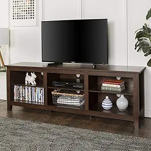 Walker Edison Wren Classic Brown TV Media Console Entertainment Center for 80 Inch Television wit... | Amazon (US)