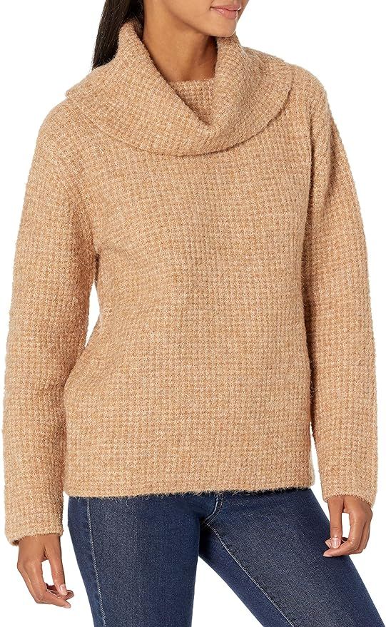 Cable Stitch Women's Oversized Boucle Cowl Neck Sweater | Amazon (US)