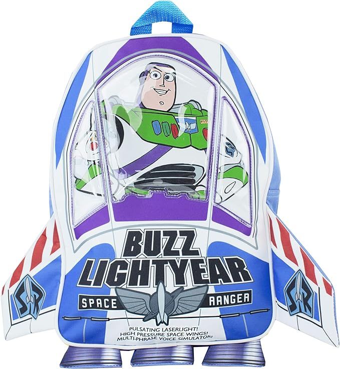 Disney Toy Story Backpack Kids Buzz Lightyear 3D Rocket Rucksack Bag | Amazon (US)