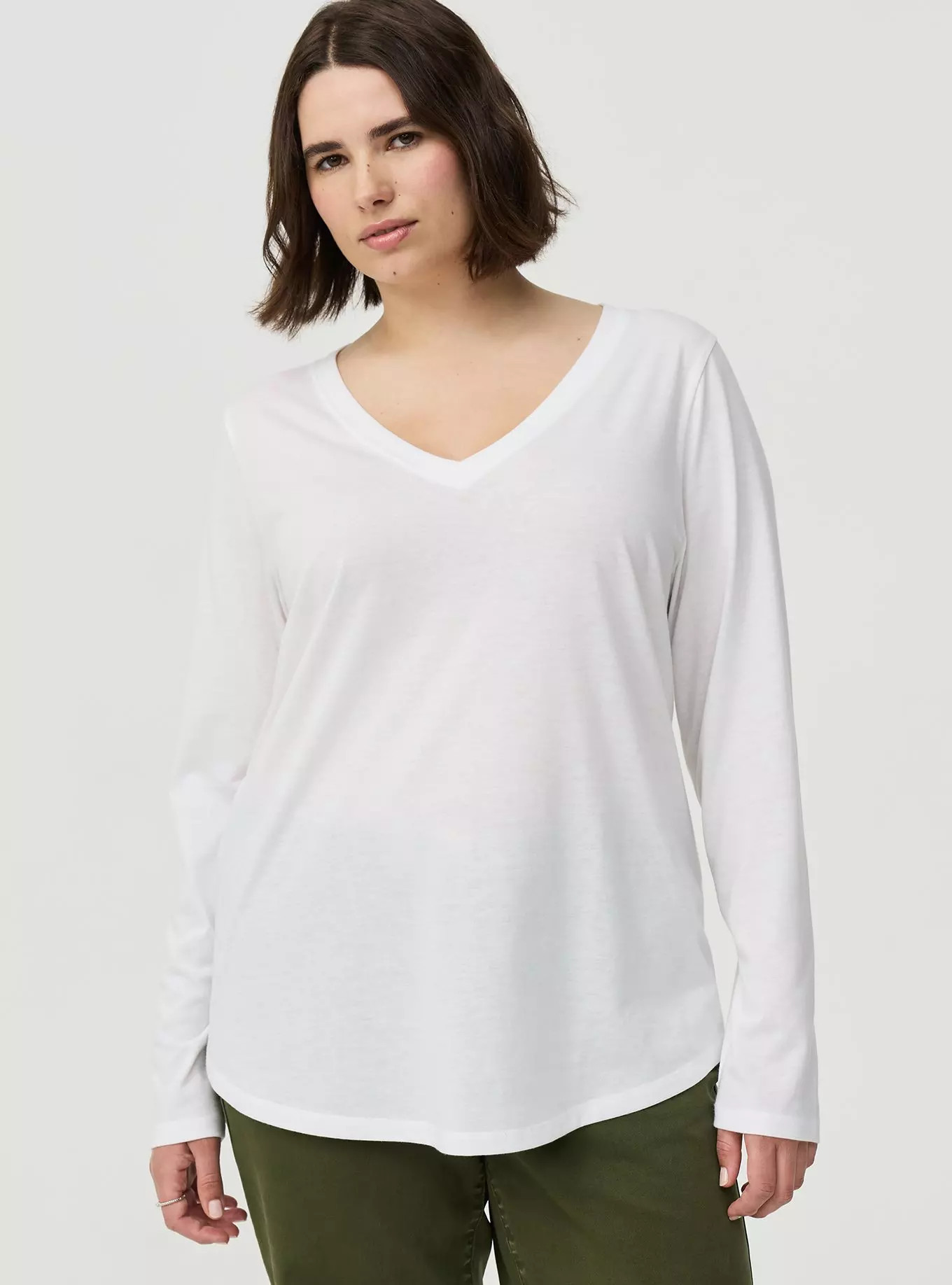 Girlfriend Signature Jersey Long Sleeve V-Neck Tee | Torrid (US & Canada)