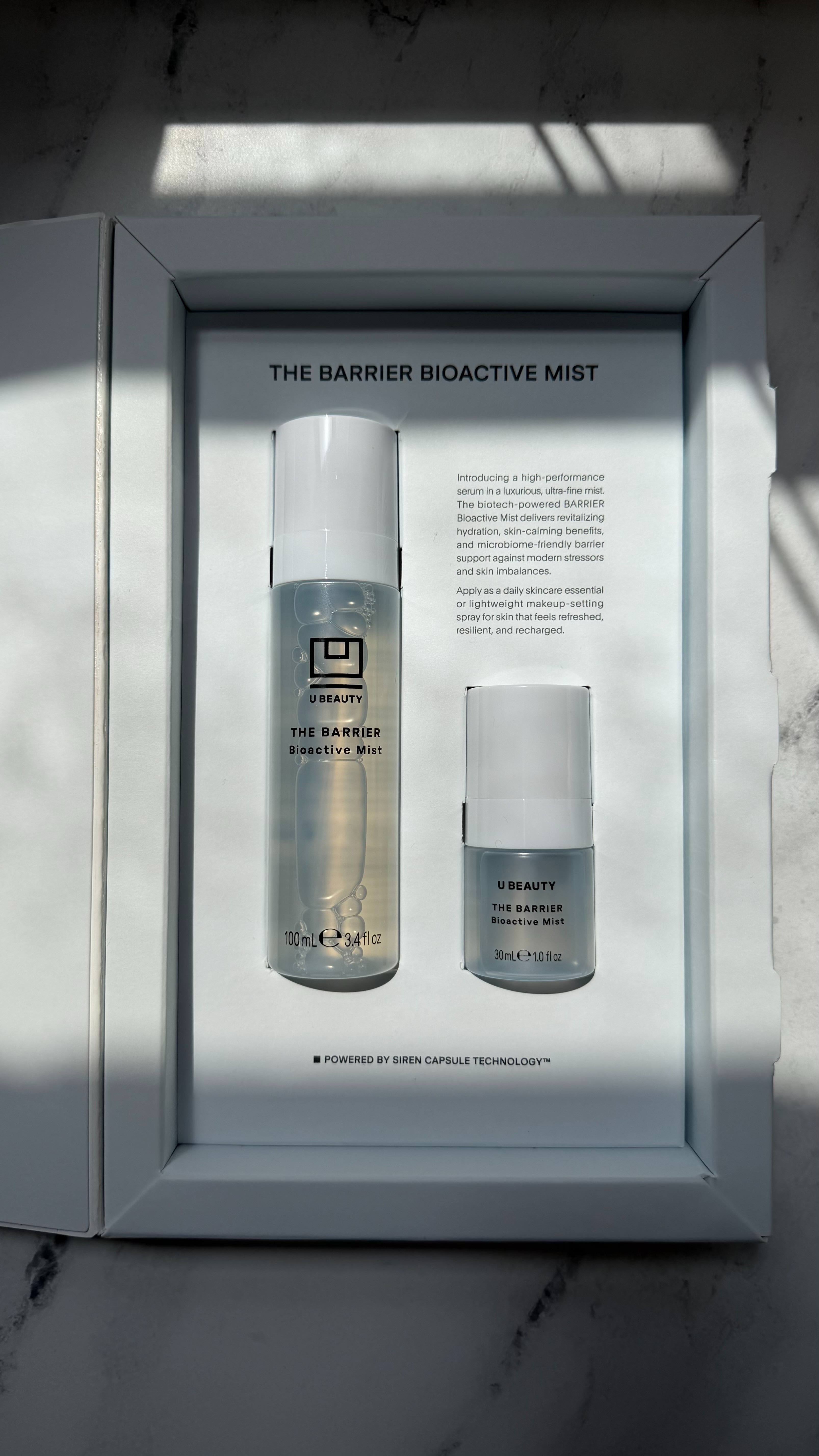 New from U Beauty — the Barrier Bioactive Mist. This is not your typical face mist — it’s more like a serum in mist form. It helps strengthen the skin barrier, support the microbiome, and protect against environmental stressors while giving an instant hydrated glow. I love that it works both under and over makeup and is designed to support your skin throughout the day, not just in your routine. Really excited about this one.

#LTKmorningroutine #LTKselfcare #LTKBeauty