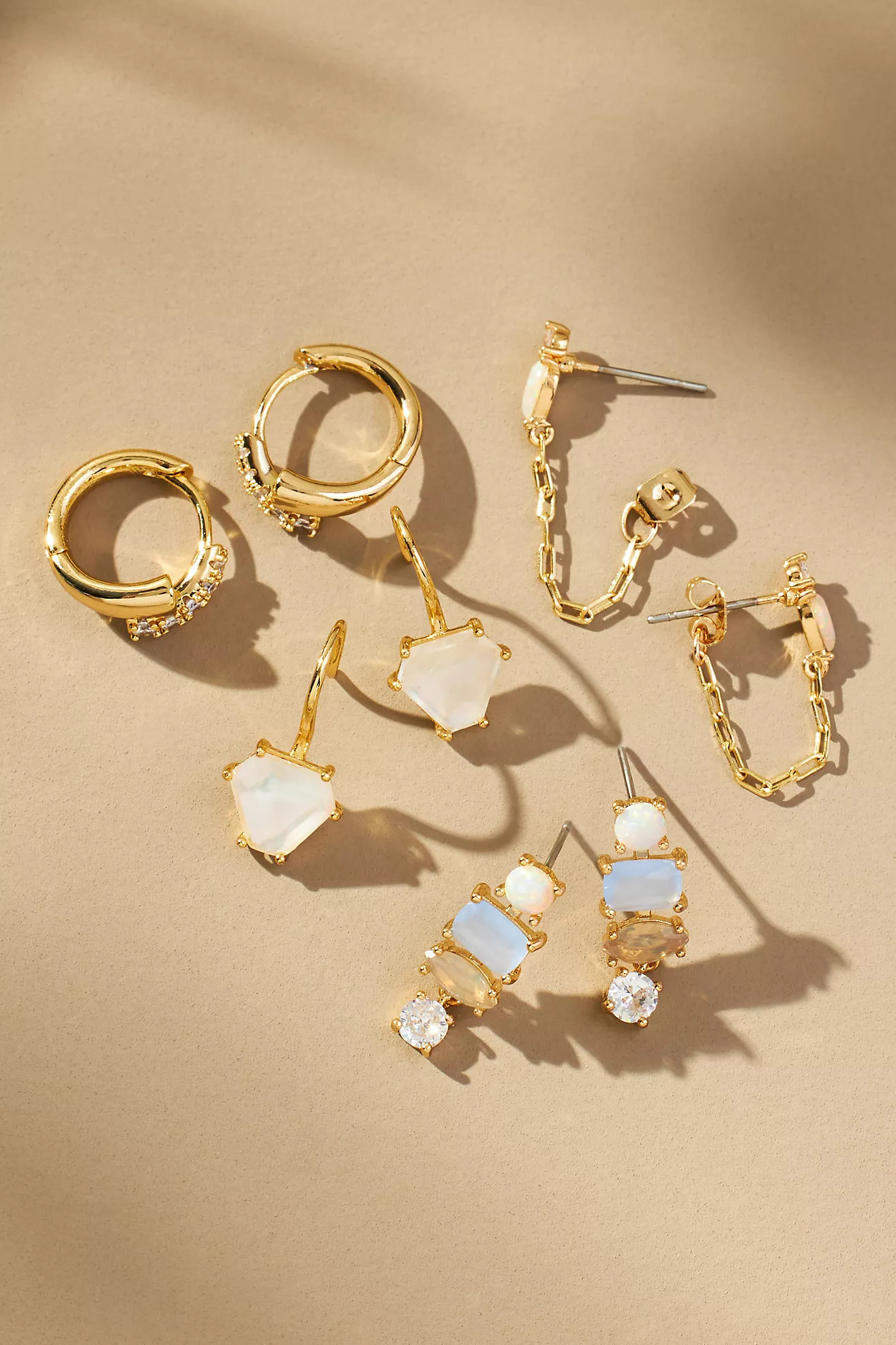 Birthstone Huggie Earrings, Set of 4 | Anthropologie (US)