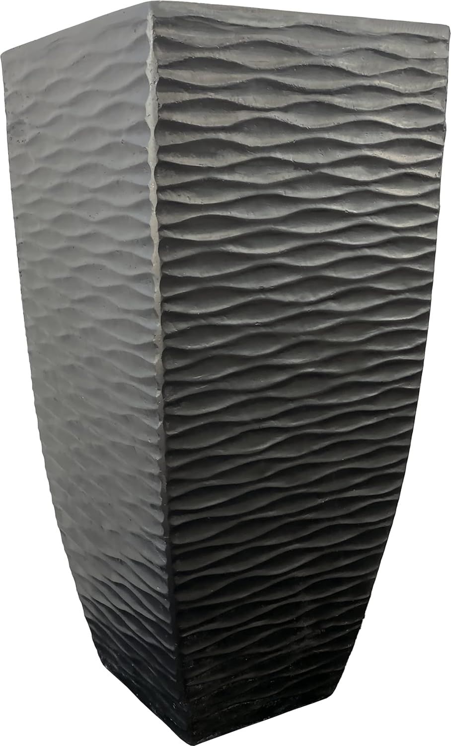 Cypress & Alabaster Eco-Friendly Black Waves Cylinder Column Fiberglass Indoor/Outdoor Planter Po... | Amazon (US)