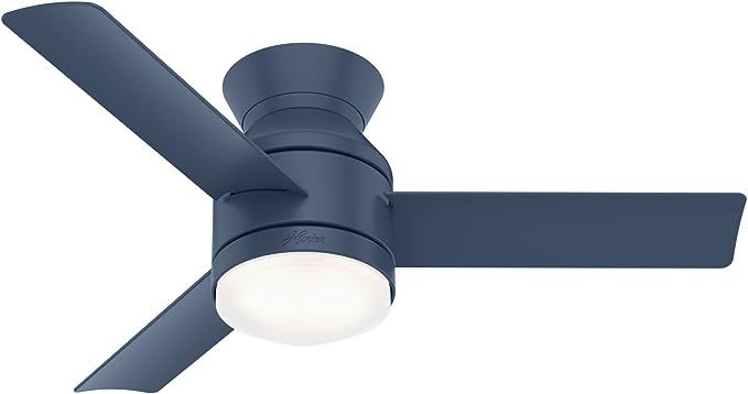 Hunter Dublin Low Profile Indoor Ceiling Fan with LED Light and Remote Control, 44", Indigo Blue | Amazon (US)