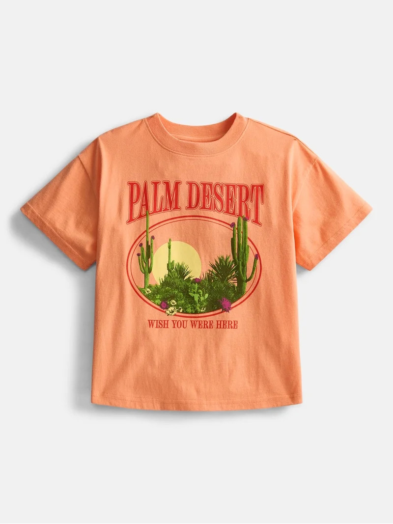 Weekend Academy Girls Graphic Cotton Tee with Short Sleeves, Sizes 4-18 | Walmart (US)