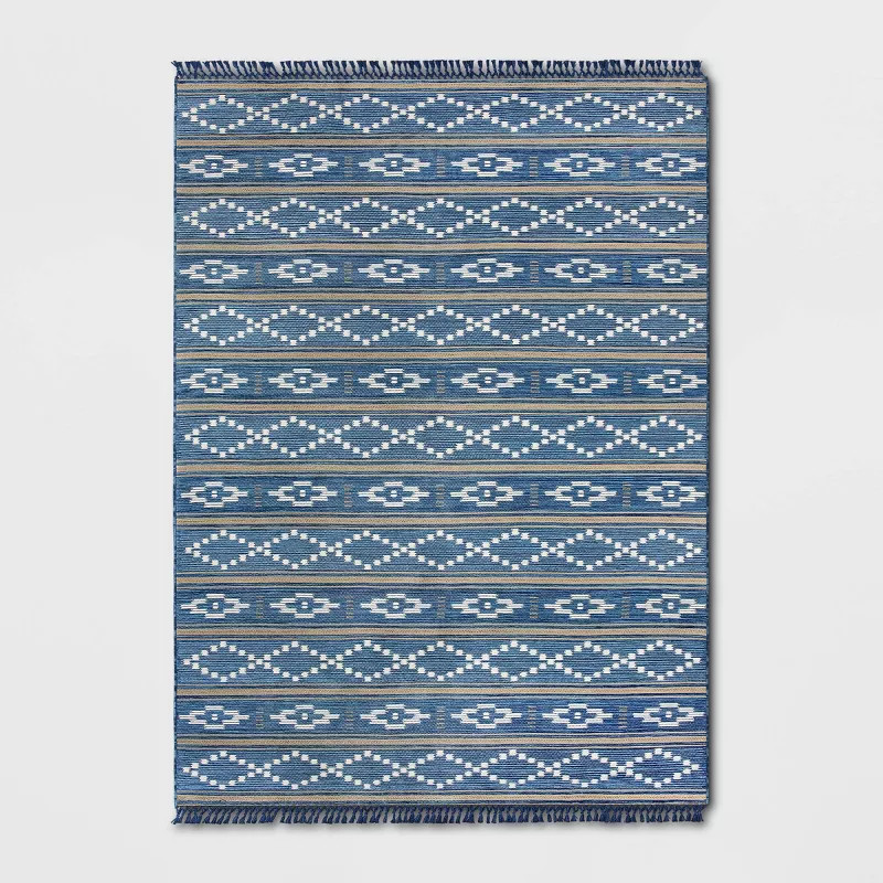 Southwest Outdoor Rug Blue Denim - Threshold™ | Target