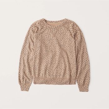 Leopard Print Crewneck Sweatshirt | Abercrombie & Fitch (US)