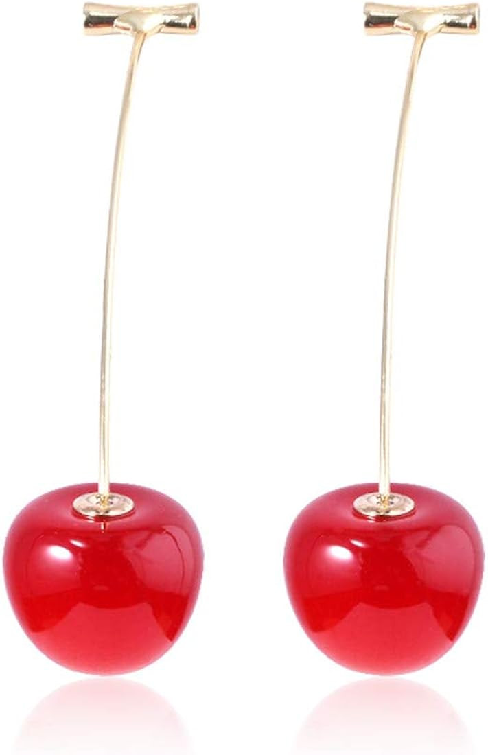 Kakyoin Cherry Dangle Earrings - Sweet and Lovely Fruit Earrings - Funny Gifts For Women and Girl... | Amazon (US)