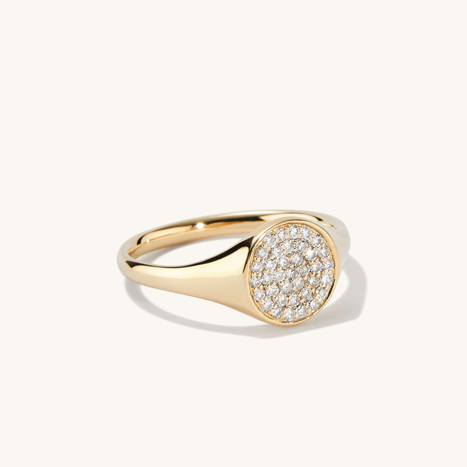 Pavé Diamond Signet Pinky Ring | Mejuri (Global)