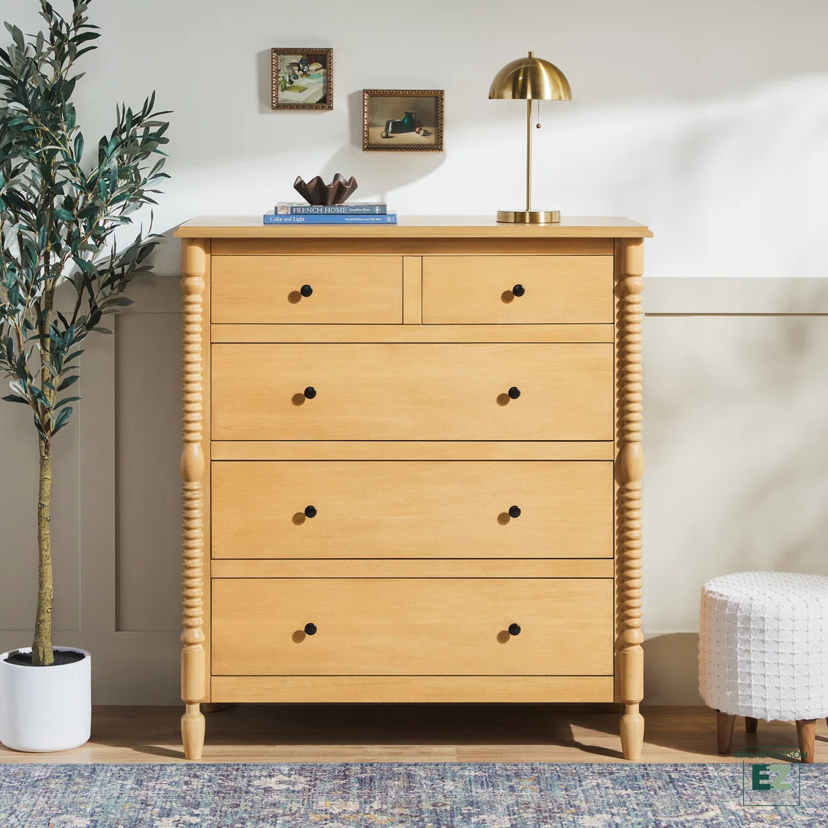 Vivienne Easy Assembly Solid Wood Spindle 5-Drawer Dresser | Wayfair North America