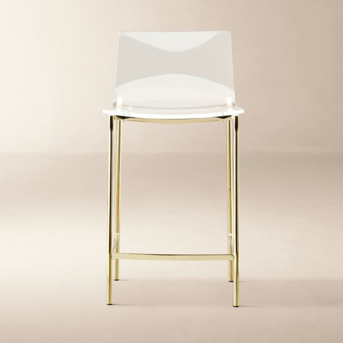 Click for more info about Chiaro Clear Modern Counter Stool Gold + Reviews | CB2