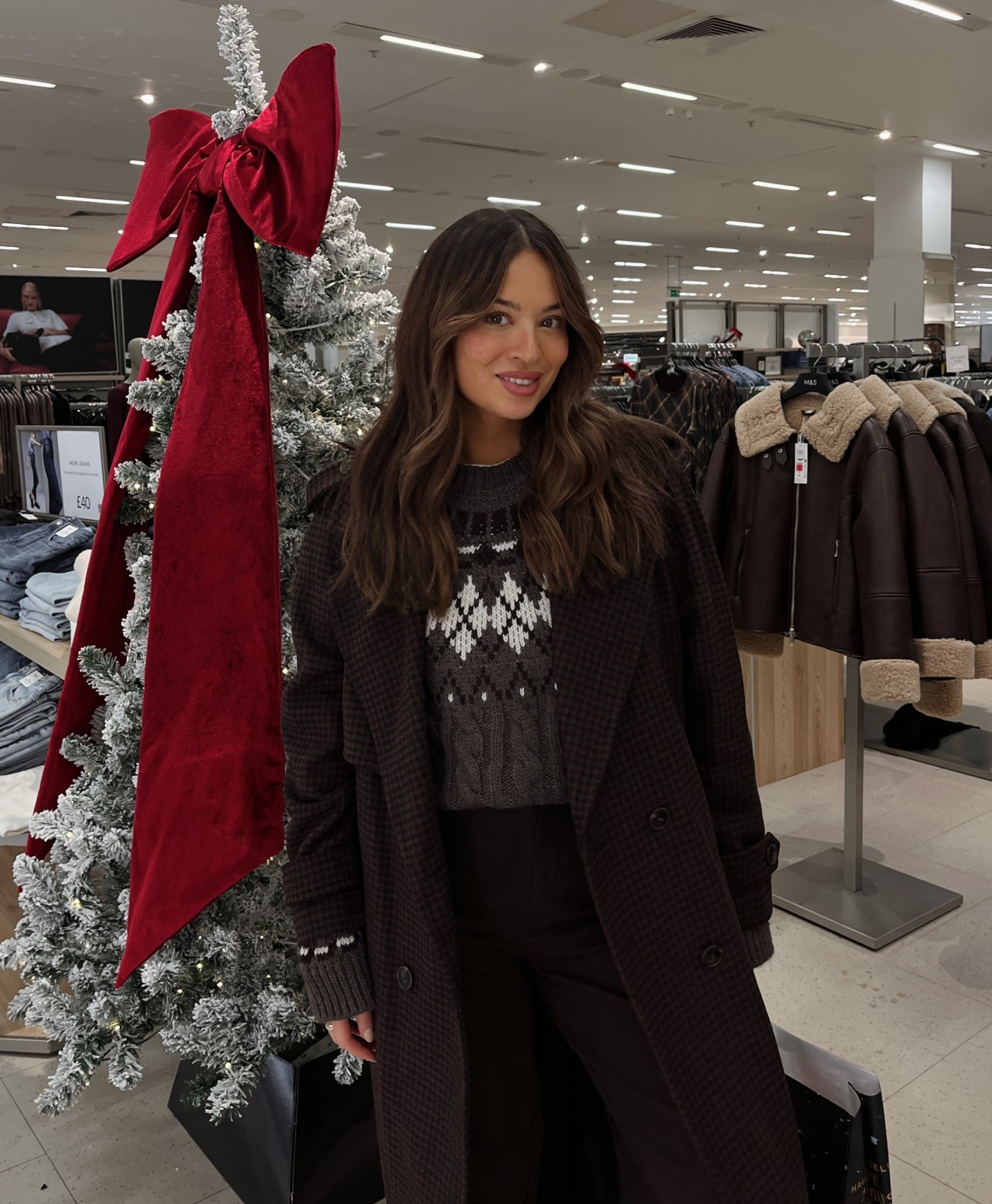 Shopping at M&S 🖤✨ linked my whole outfit! Wearing a size Small in the jumper and a size 12 in the coat! Size 8, regular length in the trousers! 

#LTKwinter #LTKuk #LTKfestive