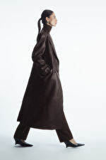 OVERSIZED DOUBLE-BREASTED LEATHER COAT | COS UK