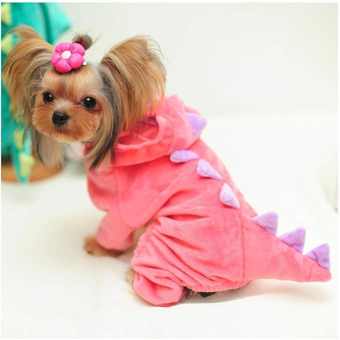 SEIS Dog Dinosaur Suit Halloween Costume Pet Dino Hoodie for Small and Medium Dogs Winter Warm Cl... | Amazon (US)