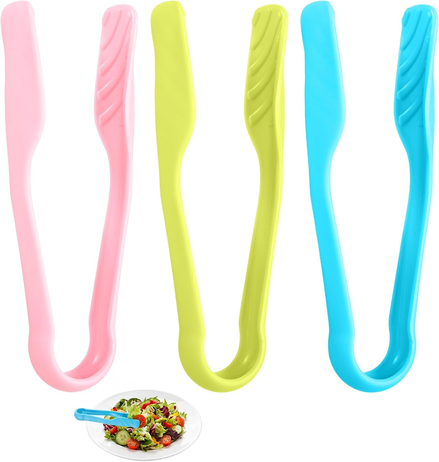 3Pcs Tongs for Kids - 5.7 Inch Mini Cooking Tongs, Colored Fine Motor Kid Tong for Serving Appetizers Baking Salad Preschool Learning Activities Classroom Supplies | Amazon (US)