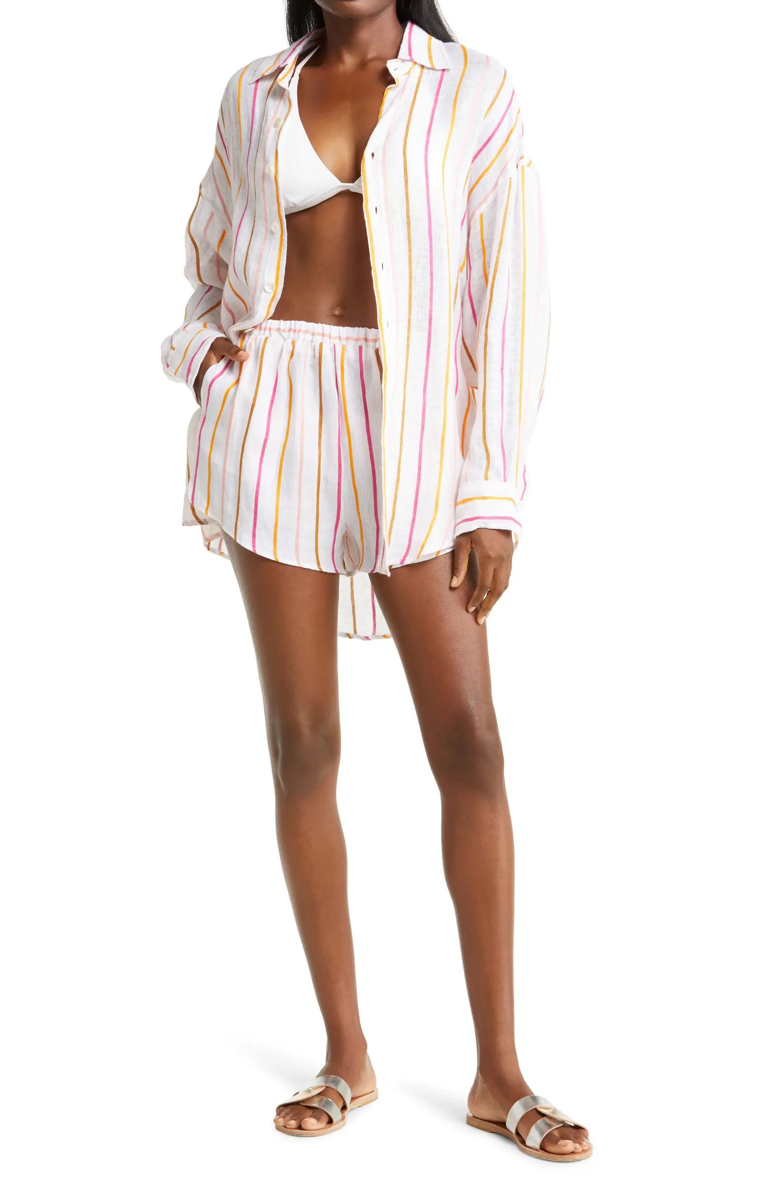 Vitamin A® Playa Linen Oversized Shirt | Nordstrom | Nordstrom