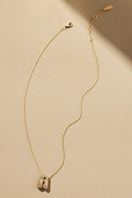 Pavé Bubble Letter Monogram Necklace | Anthropologie (US)