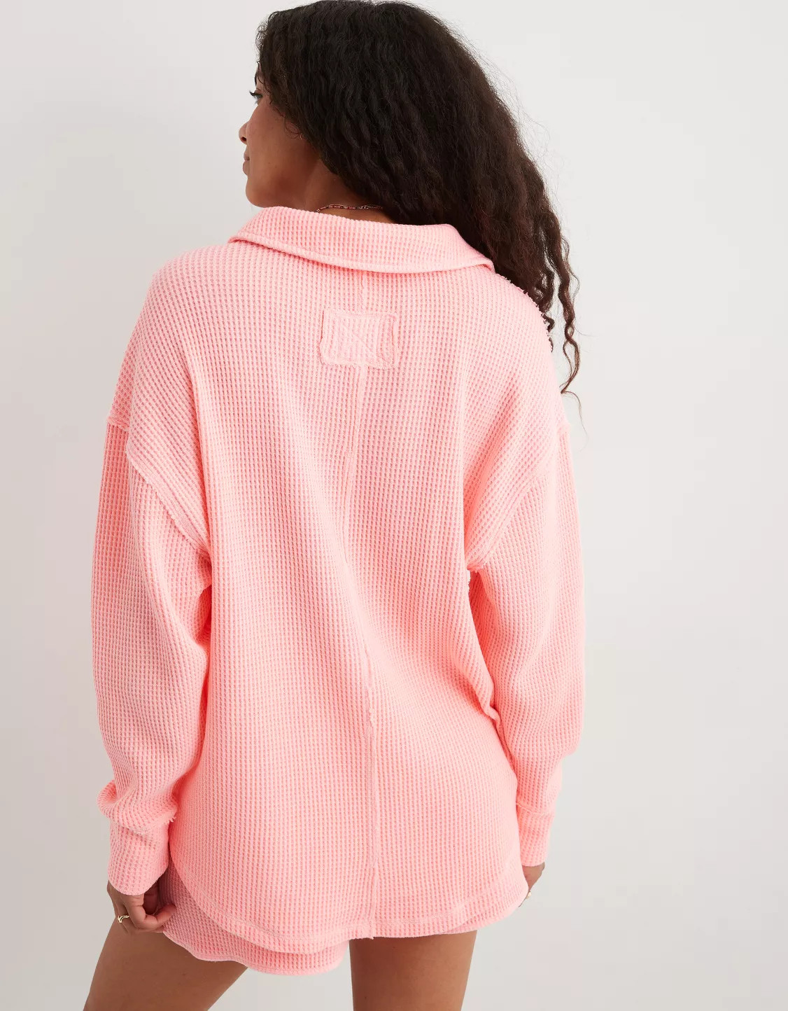 Aerie LumberJane Waffle Polo Sweatshirt | Aerie