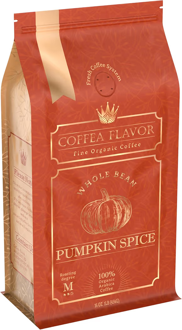 Pumpkin Spice Flavored Whole Bean Coffee – Gourmet 100% Organic Arabica, Single Origin, Medium ... | Amazon (US)
