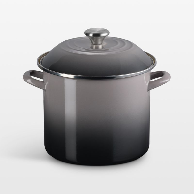 Le Creuset 10-Qt. Oyster Enameled Stockpot with Stainless Steel Knob + Reviews | Crate & Barrel | Crate & Barrel