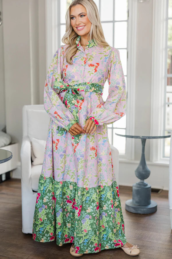 NURSING COLLECTION: Kind of Perfect Pink Floral Midi Dress | The Mint Julep Boutique