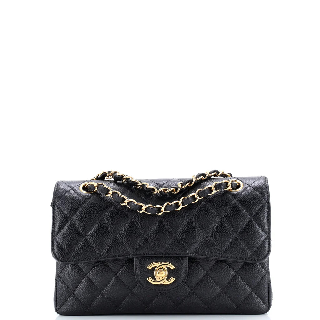 Chanel Classic Double Flap Bag Quilted Caviar Small Black 3598411 | Rebag