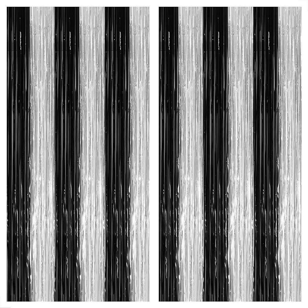 WIDE APPLICATIONS - Show off your creativity by using this silver black fringe curtain backdrop f... | Amazon (US)