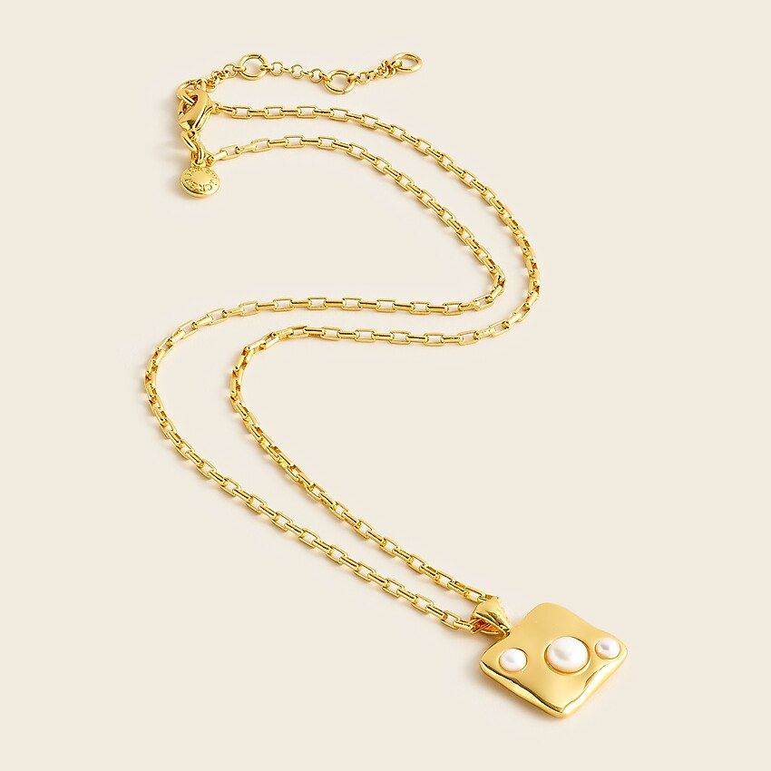Freshwater pearl inlay pendant necklace | J.Crew US