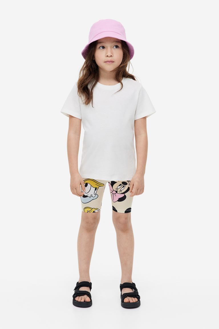 Printed Bike Shorts - Light beige/Minnie Mouse - Kids | H&M US | H&M (US + CA)