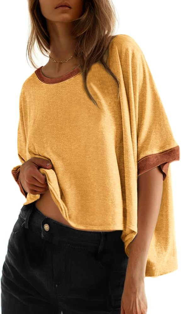 Dokotoo Oversized Tops Summer Shirts 2026 Fall T Shirts for Women Basic Tee | Amazon (US)