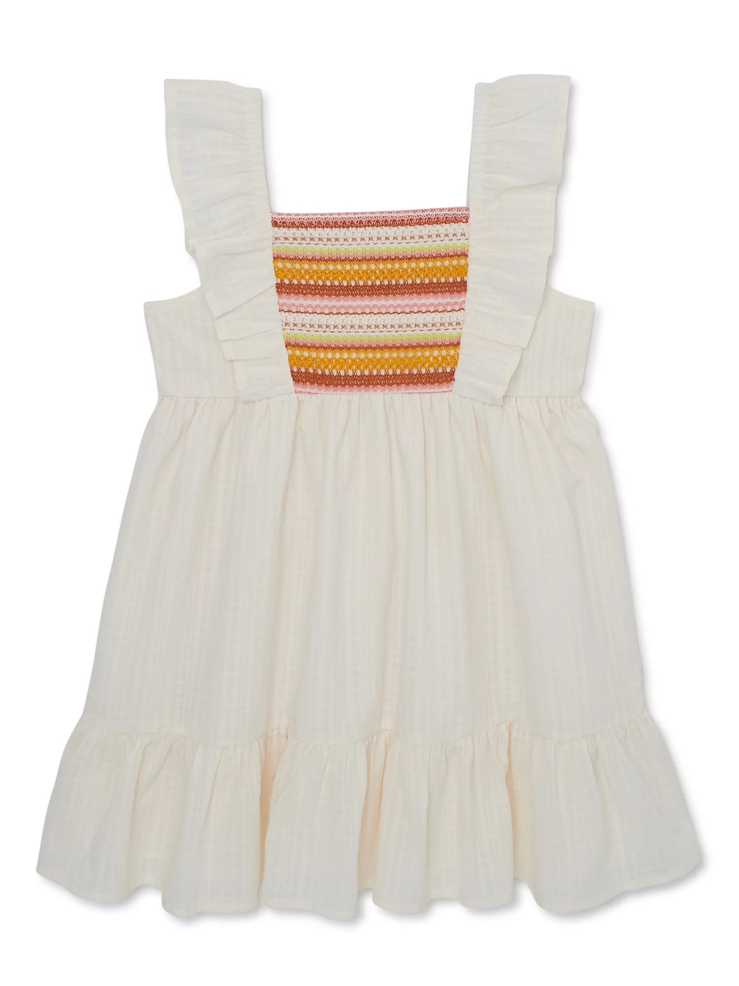 Wonder Nation Baby and Toddler Girls Sleeveless Smocked Dress, Sizes 12M-5T | Walmart (US)