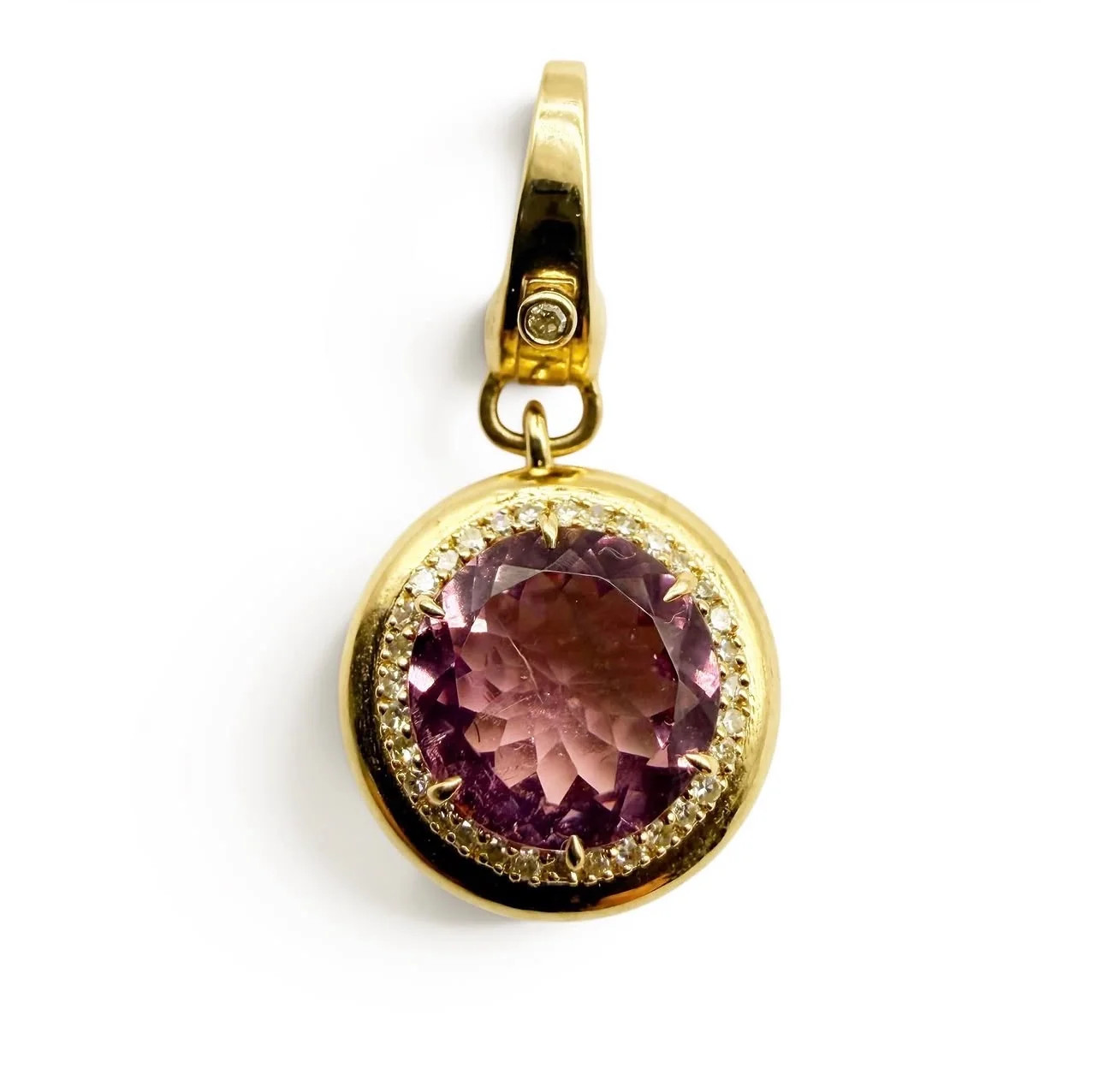 PINK TOURMALINE AND DIAMOND AMULET – SHAKTI | SHAKTI JEWELRY