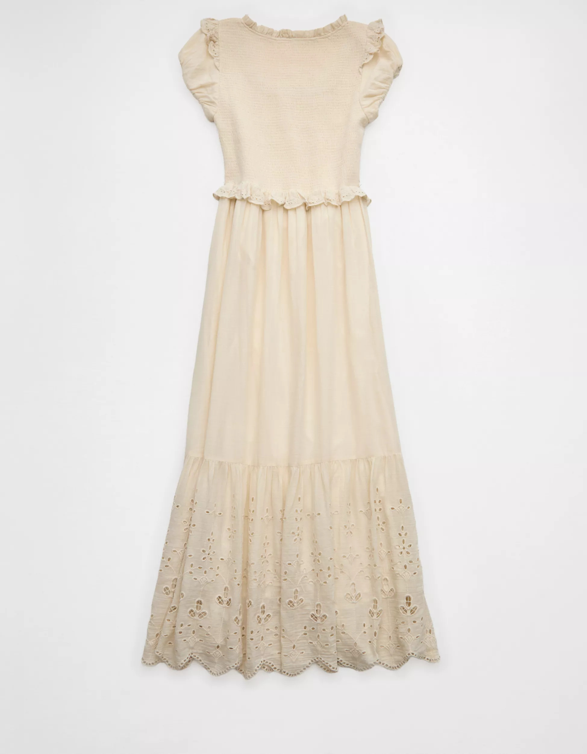 AE Scoop Neck Smocked Midi Dress | American Eagle Outfitters (US & CA)