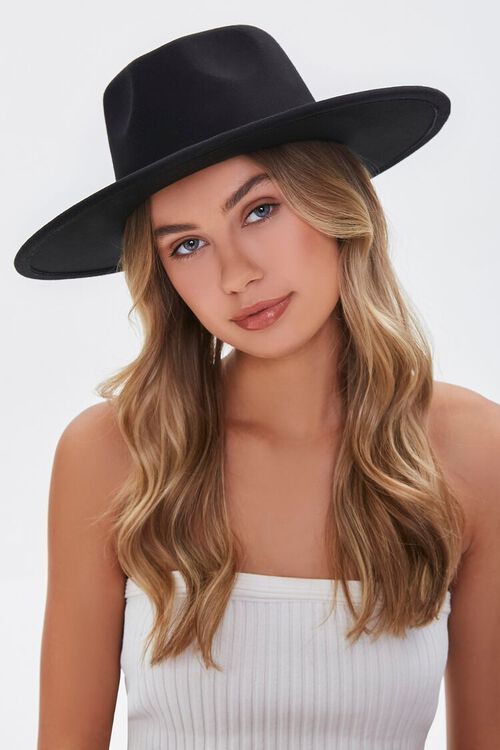 Brushed Faux Leather-Trim Fedora | Forever 21 (US)