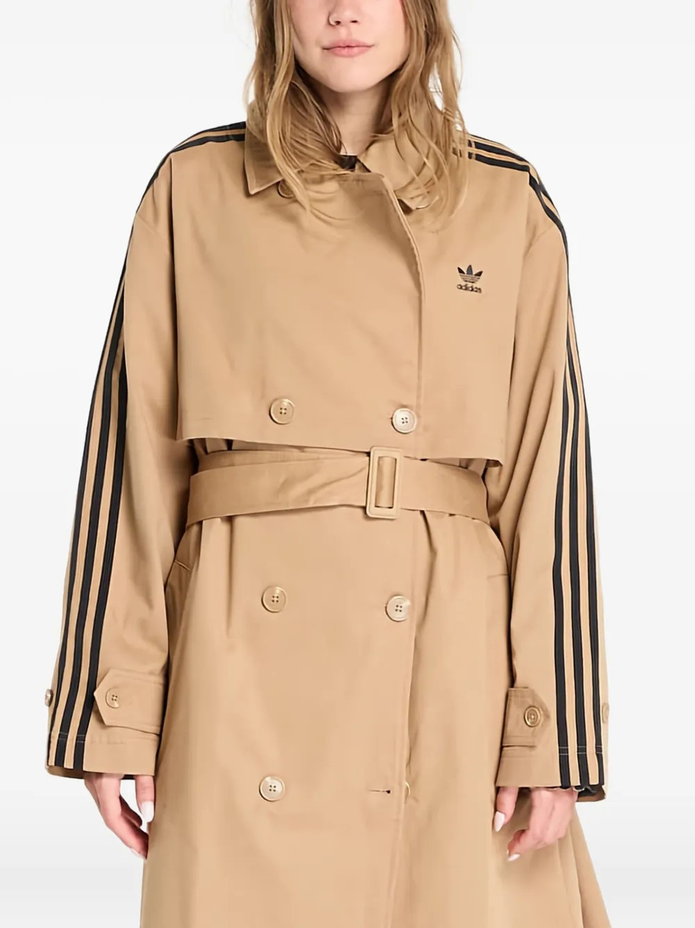 adidas twill 3-Stripes trench coat - Neutrals | Farfetch Global