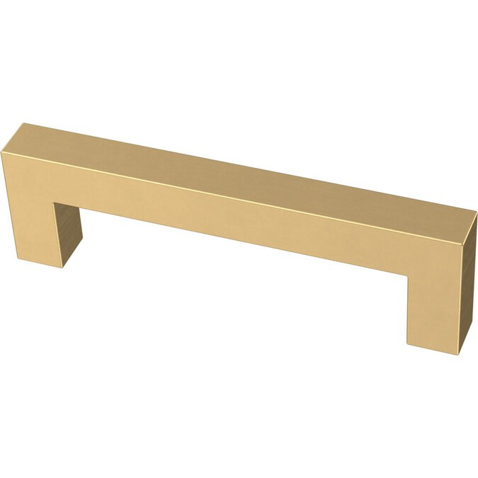 Brainerd Square 3-3/4-in Center to Center Brushed Brass Rectangular Bail/Drop Drawer Pulls Lowes.... | Lowe's