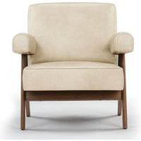 Pierre Jeanneret Capitol Complex Armchair Vegan Leather-Ivory Cream | Eternity Modern