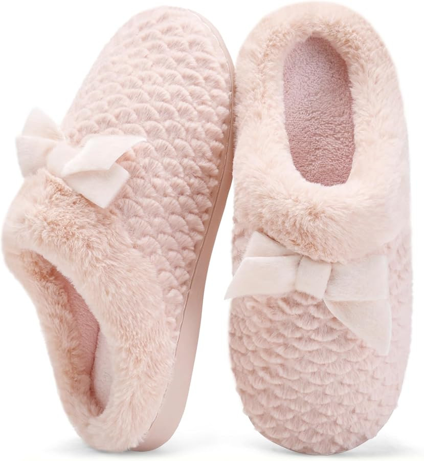 WateLves Women's Memory Foam Slippers Comfort Wool-Like Plush Fleece Lined House Shoes for Indoor... | Amazon (US)