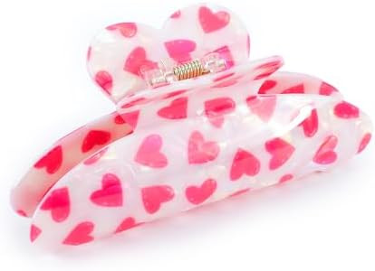 Ahoney Pink Hair Clips for Girls 4.2" Valentines Claw Clips for Women Red Heart Hair Clips for Th... | Amazon (US)