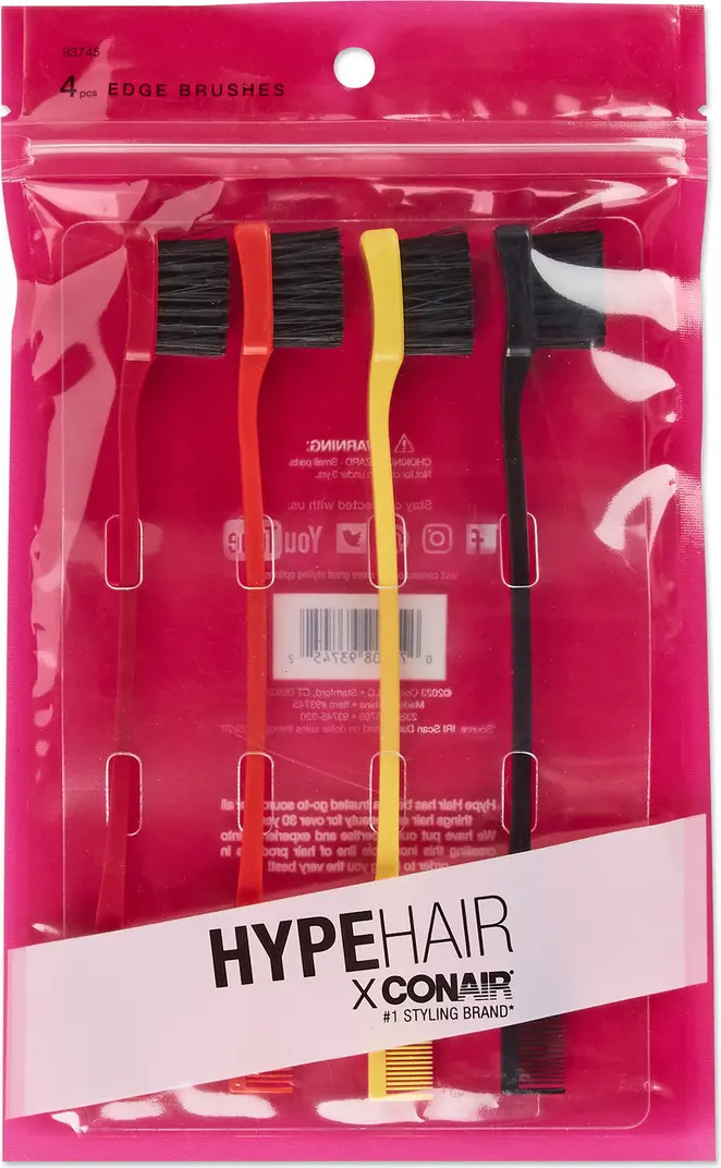 HYPE HAIR x CONAIR 4-Pack Edge Brush Combs | Nordstromrack | Nordstrom Rack