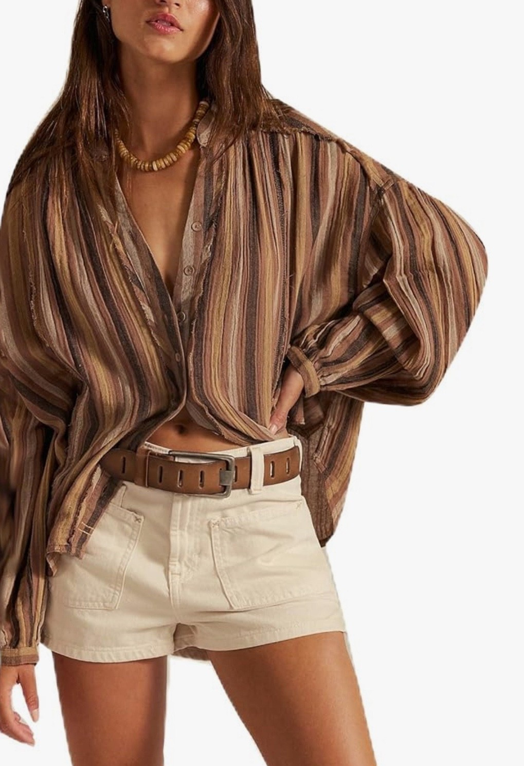 The blouse of my dreams. Could see my self throwing this on Roth everything ! Love all the browns 

#LTKFindsUnder50 #LTKU #LTKStyleTip