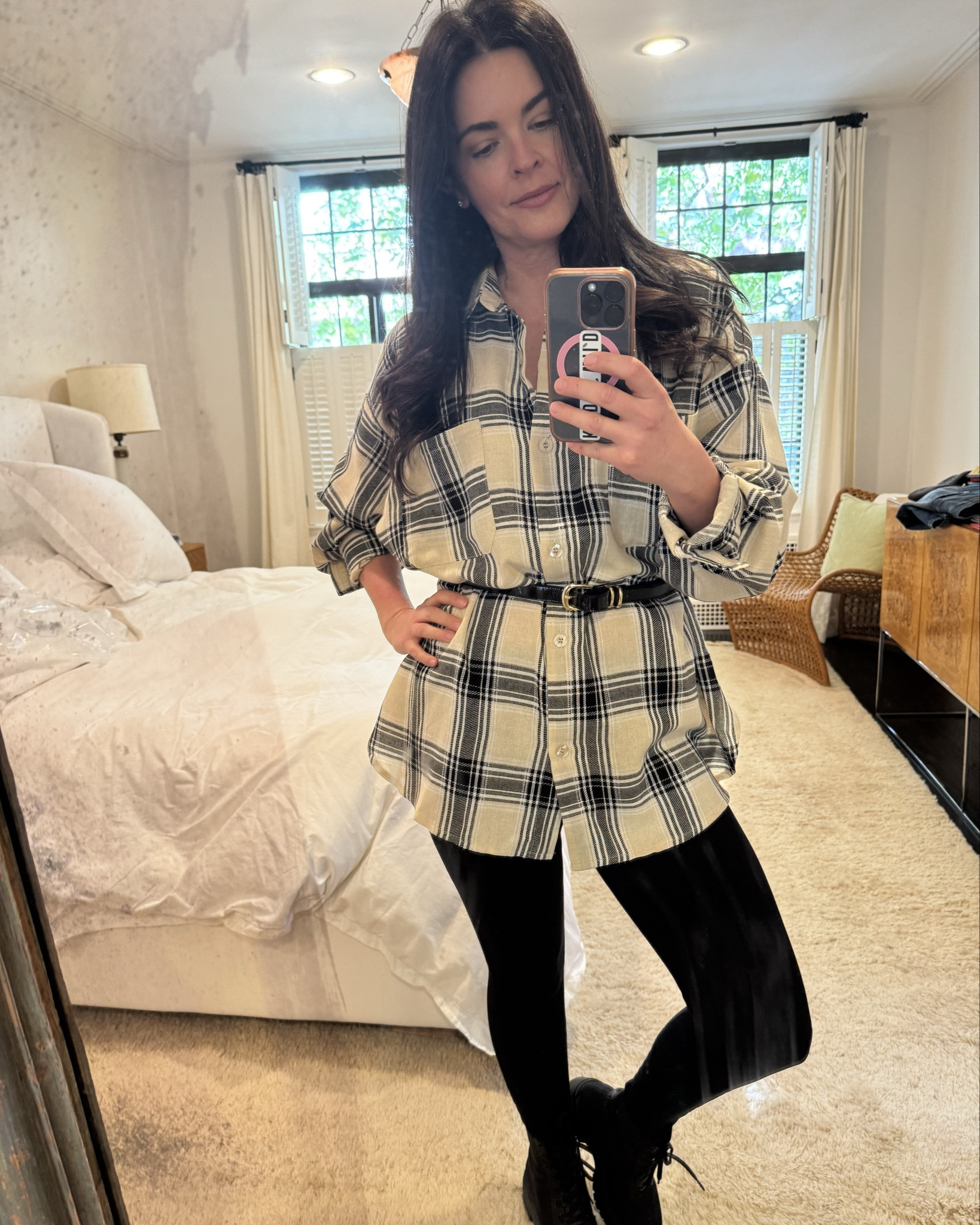 Comfy and cute is the name of the game! Love this oversized shirt belted with leggings. Off to record some podcasts!

#LTKStyleTip #LTKFindsUnder100 #LTKHoliday