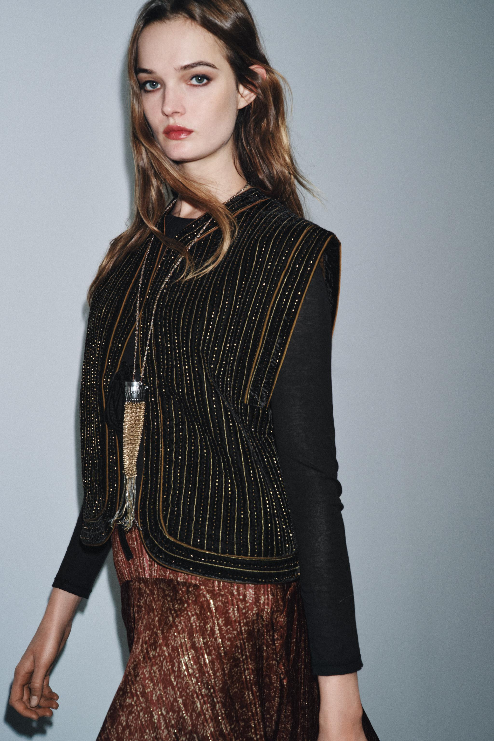 ZW COLLECTION LIMITED EDITION VELVET PUFFER VEST | Zara US