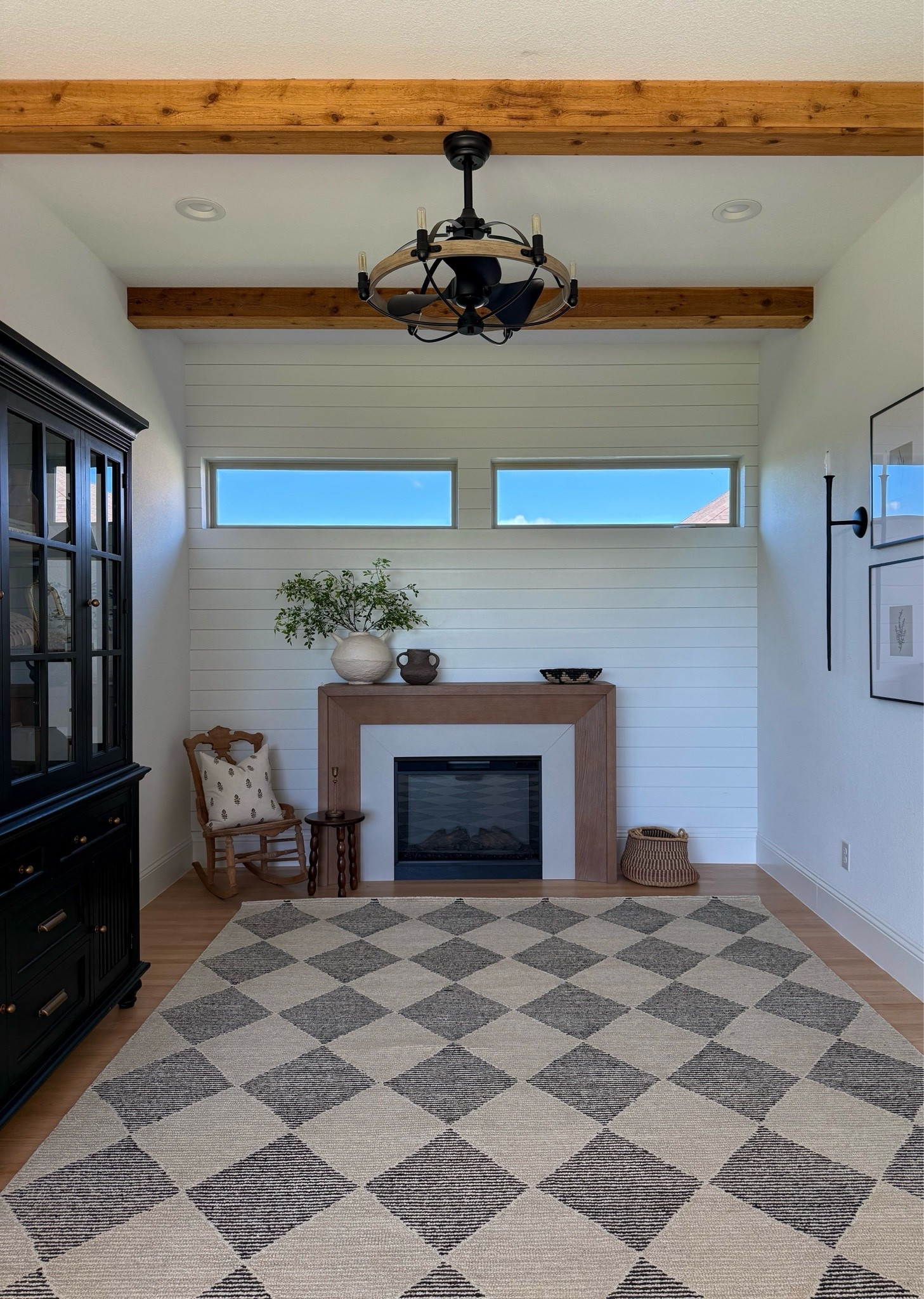 Francis rug, Chris loves Julia checkered rug, Loloi rug, electric fireplace

#LTKHome