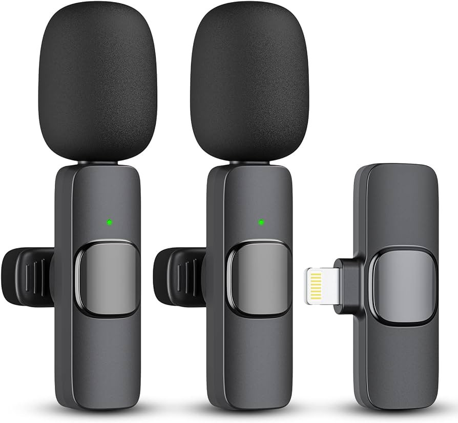 Kopdkes 2 Pack Wireless Lavalier Microphone for iPhone iPad, Lapel Mics Plug-Play 2.4G Ultra-Low ... | Amazon (US)