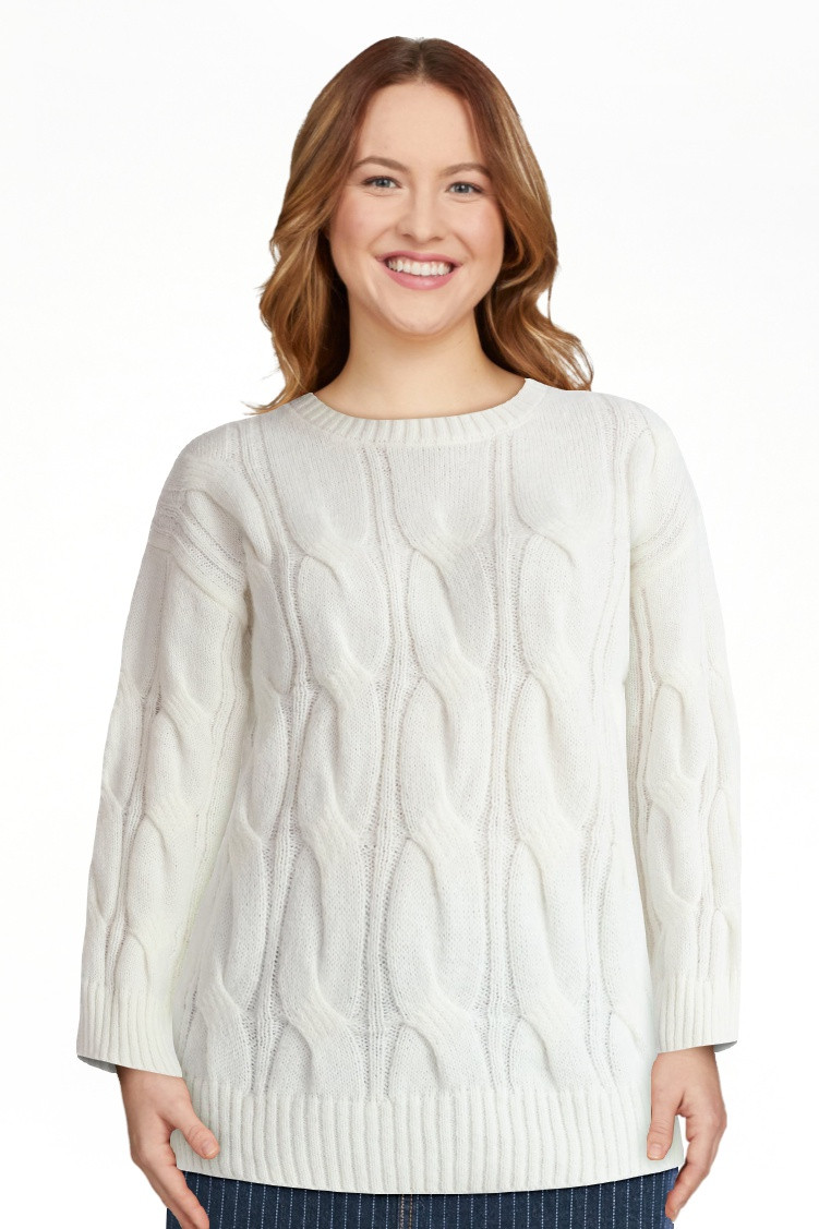 Madden NYC Women's Cable Knit Sweater, Midweight, Sizes XXS-XXL | Walmart (US)