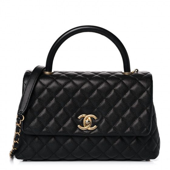 CHANEL

Caviar Quilted Small Coco Handle Flap Black | Fashionphile