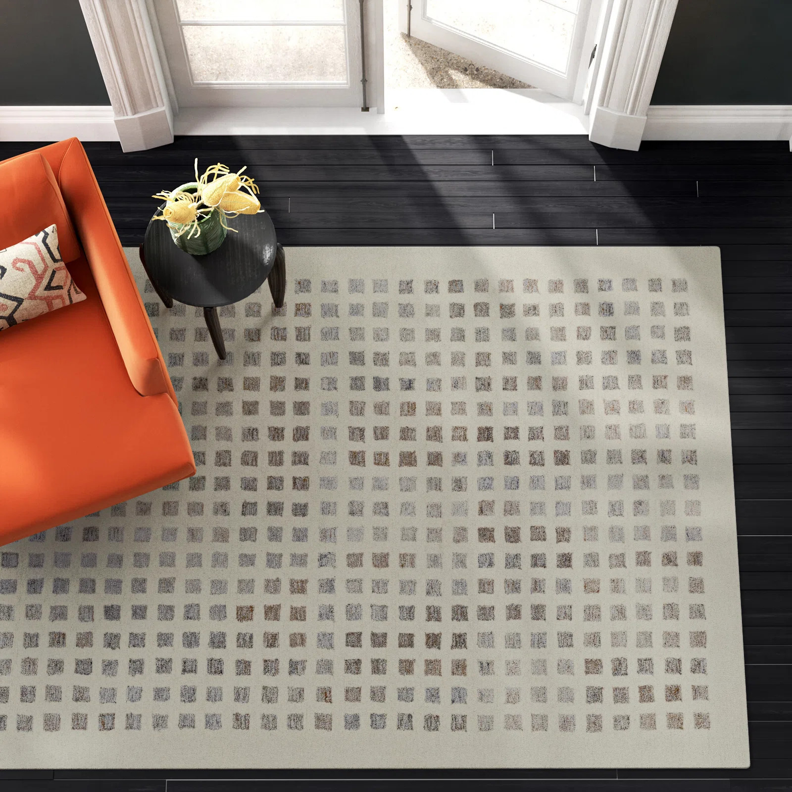 Sigrid Geometric Hand Tufted Area Rug in Light Gray/Cream | Joss & Main